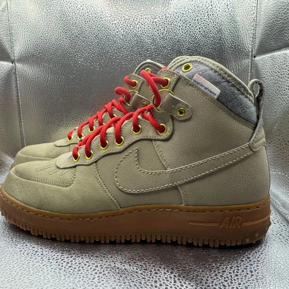 Size 10 Nike Air Force 1 Duckboot Bamboo High Top Mens Athletic Shoes 444745-203